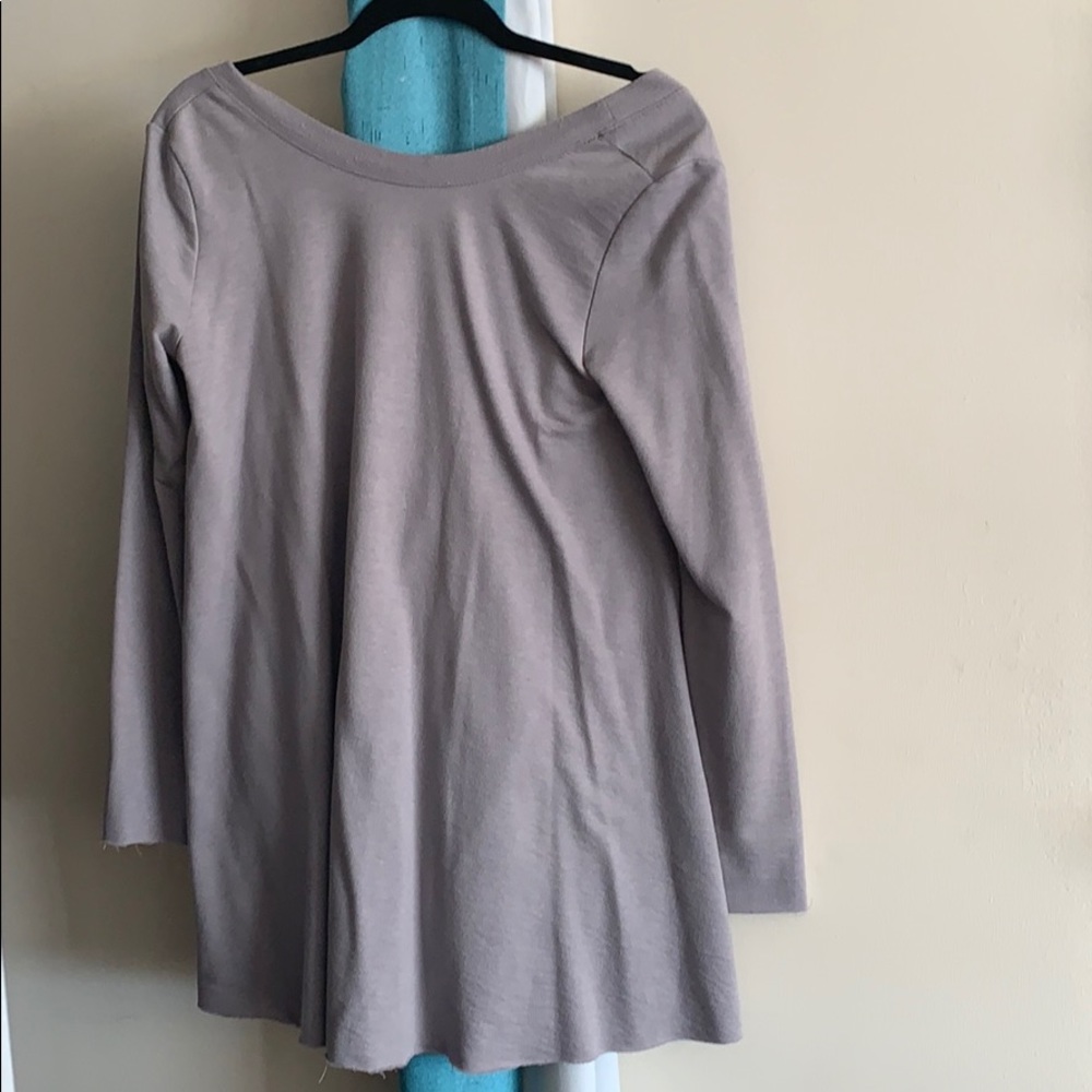 Grey free people long sleeve shirt